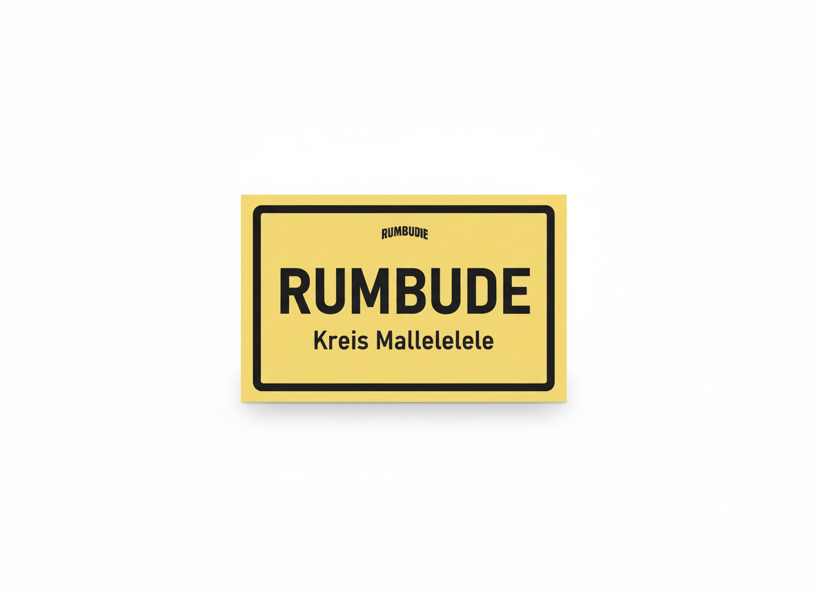 Rumbude Pappschild